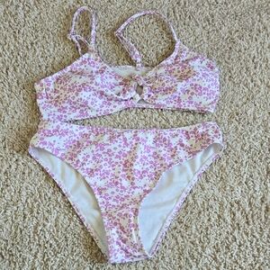 SHEIN Purple and White Floral Bikini Set 14y Teen Girl